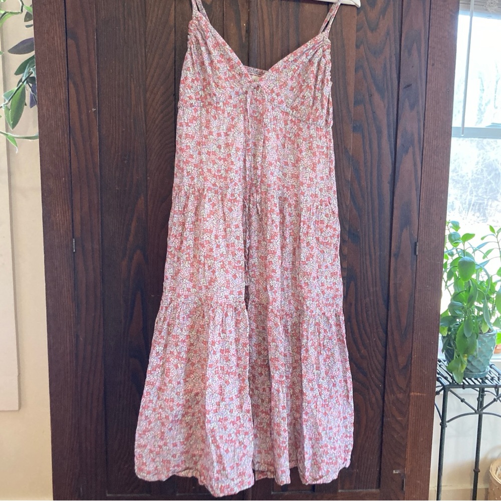 La Vie Rebecca Taylor Cotton Floral Strappy Tiered Dress - Picture 5 of 6